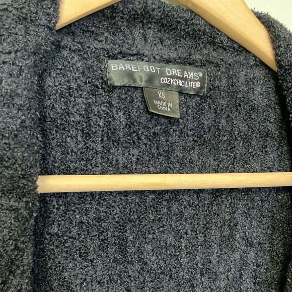 Barefoot Dreams cozychic lite Black ribbed Cardigan Sweater Long Open-Front - Picture 2 of 5